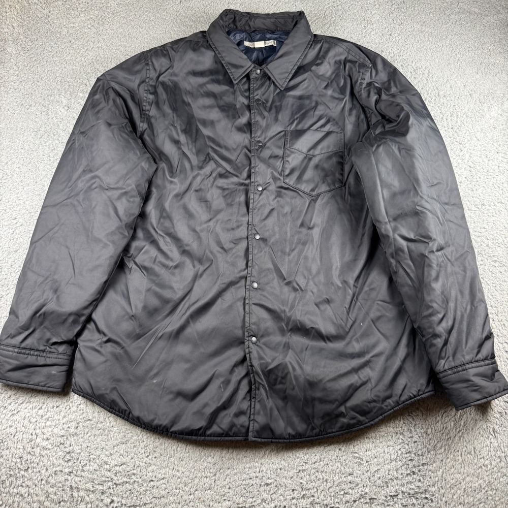 Outerknown Jacket Mens XL Black Snap Bomber Quilted Outdoor‎ Hiking